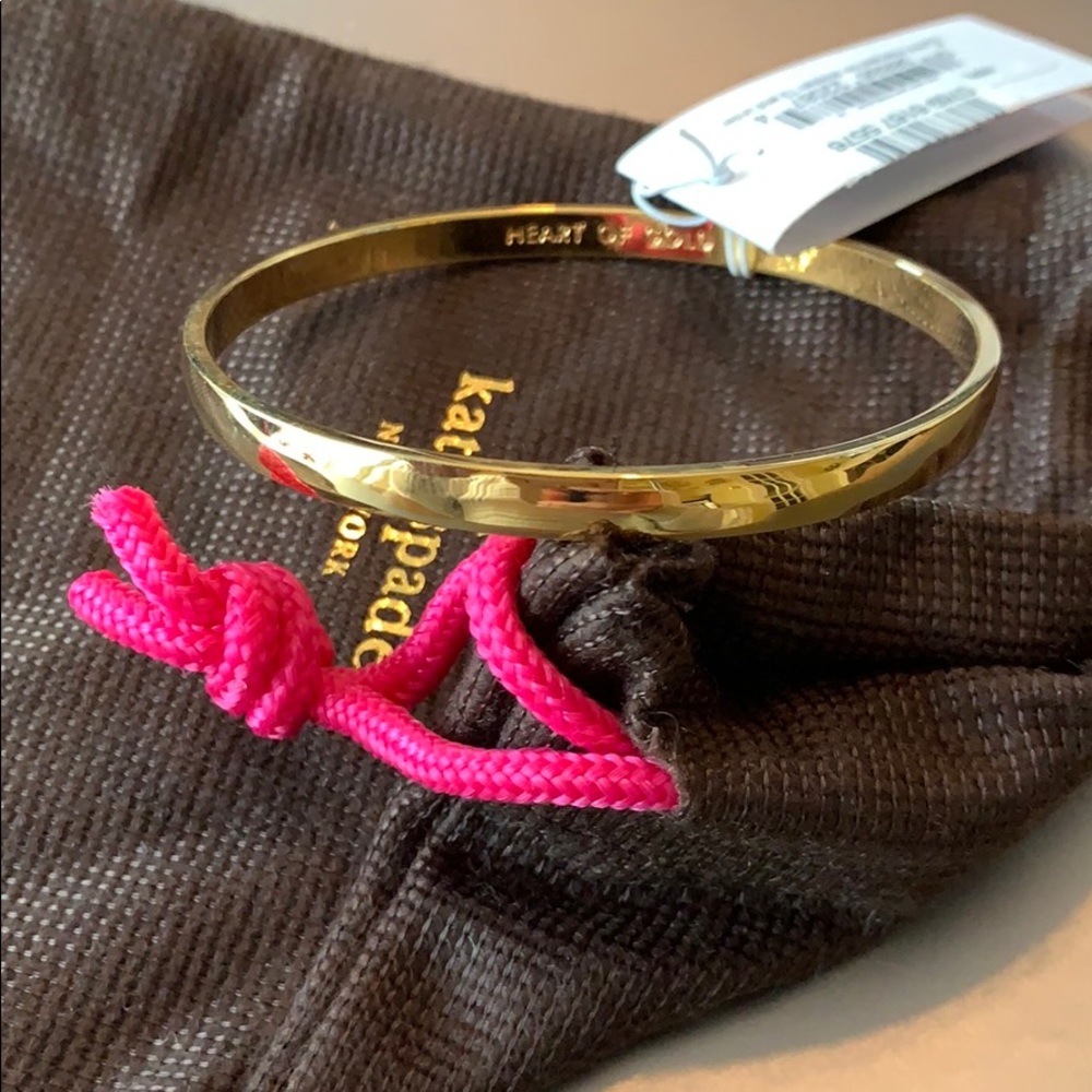 Kate Spade “Heart of Gold” gold bangle, NWT
